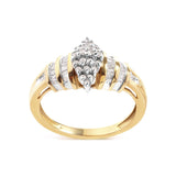 10K Yellow Gold 1/2 Cttw Diamond Pear Shaped Head and Multi Row Channel Set  Shank Ring (H-I Color, SI2-I1 Clarity)-0 thumbnail 1