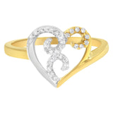 10K Two-Toned Gold Diamond Heart Shape Cluster Ring (1/6 Cttw, H-I Color, I1-I2 Clarity)-0 thumbnail 1