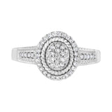 .925 Sterling Silver 1/3 Cttw Pave Set Round-Cut Diamond Braided Halo Cocktail Ring (I-J Color, I2-I3 Clarity)-0 thumbnail 1
