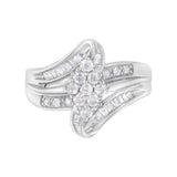 10K White Gold 1/2 cttw Diamond Cluster Ring (H-I Clarity, I2-I3 Color)-0 thumbnail 1