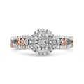 14K Rose Gold Plated .925 Sterling Silver 1/2 Cttw Round Diamond Double Frame Cross-Over Split Shank Engagement Ring (I-J Color, I2-I3 Clarity)-0