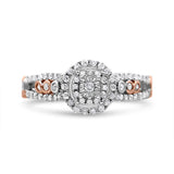 14K Rose Gold Plated .925 Sterling Silver 1/2 Cttw Round Diamond Double Frame Cross-Over Split Shank Engagement Ring (I-J Color, I2-I3 Clarity)-0 thumbnail 1