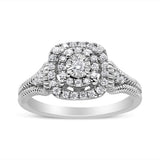.925 Sterling Silver 1/3 Cttw Miracle Set Round-Cut Diamond Cocktail Ring (H-I Color, I1-I2 Clarity)-0 thumbnail 1