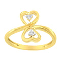 14KT Yellow Gold 1/20 ctw. Dual Heart Diamond Ring (K-L, I1-I2)-0