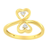 14KT Yellow Gold 1/20 ctw. Dual Heart Diamond Ring (K-L, I1-I2)-0 thumbnail 1