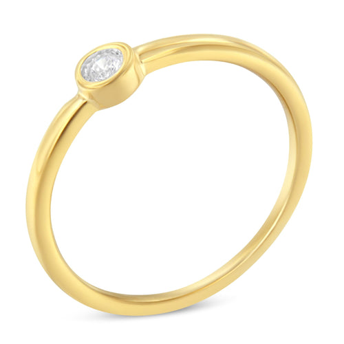 14K Yellow Gold Plated .925 Sterling Silver Miracle Set Diamond Ring (1/20 Cttw, J-K Color, I1-I2 Clarity)-0