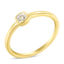 14K Yellow Gold Plated .925 Sterling Silver 1/20 Carat Diamond Square Cushion-Shaped Miracle Set Petite Fashion Promise Ring (J-K Color, I1-I2 Clarity)-0