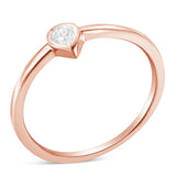 14K Rose Gold Plated .925 Sterling Silver 1/20 Carat Diamond Teardrop Pear-Shaped Miracle Set Petite Fashion Ring (J-K Color, I1-I2 Clarity)-0 thumbnail 1