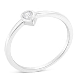 .925 Sterling Silver 1/20 Carat Diamond Teardrop Pear-Shaped Miracle Set Petite Fashion Promise Ring (J-K Color, I1-I2 Clarity)-0 thumbnail 1