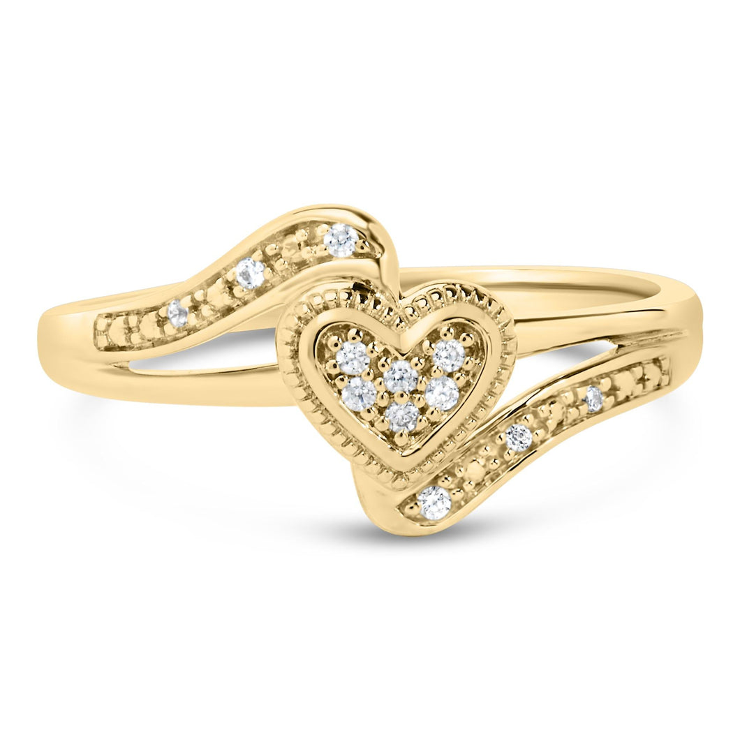 14K Yellow Gold Plated .925 Sterling Silver Diamond Accent Filigree Heart Promise Ring (I-J Color, I3 Clarity)-0