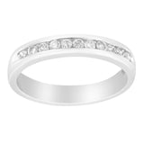 18K White Gold 1/4 Cttw Channel Set Brilliant Round-Cut Diamond Classic 11 Stone Wedding Band Ring (E-F Color, I1-I2 Clarity)-0 thumbnail 1