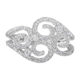 14K White Gold Round Cut Diamond Cluster Ring (1/2 cttw, SI1-SI2 Clarity, H-I Color)-0 thumbnail 1