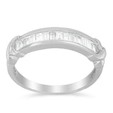 .925 Sterling Silver 1/2 Cttw Baguette Cut Diamond Channel Set X-Station Wedding Ring (H-I Color, I1-I2 Clarity)-0 thumbnail 1