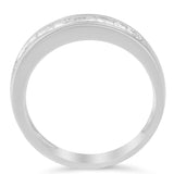 .925 Sterling Silver 1/3 Cttw Baguette Cut Diamond Channel Set Stackable Wedding Ring (H-I Color, I1-I2 Clarity)-0 thumbnail 1
