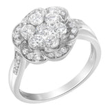 14K White Gold Floral Cluster Diamond Ring (1 Cttw, H-I Color, SI2-I1 Clarity)-0 thumbnail 1