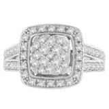 10K White Gold Diamond Cluster Ring (1 Cttw, H-I Color, SI2-I1 Clarity)-0 thumbnail 1