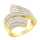 10K Yellow Gold Diamond Bypass Ring (1 1/7 Cttw, I-J Color, I1-I2 Clarity)-0 thumbnail 1
