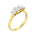 10K Yellow Gold Princess-Cut Diamond Three Stone Band Ring (1 Cttw, J-K Color, I1-I2 Clarity)-0