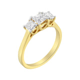 10K Yellow Gold Princess-Cut Diamond Three Stone Band Ring (1 Cttw, J-K Color, I1-I2 Clarity)-0 thumbnail 1