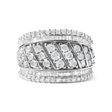 .925 Sterling Silver 2.00 Cttw Diamond Fashion Multi Row Cocktail Ring (H-I Color, I2-I3 Clarity)-0