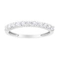 .925 Sterling Silver 1/2 cttw Shared Prong-Set Brilliant Round-Cut Diamond 11 Stone Band Ring (I-J Color, SI2-I1 Clarity)-0