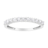.925 Sterling Silver 1/2 cttw Shared Prong-Set Brilliant Round-Cut Diamond 11 Stone Band Ring (I-J Color, SI2-I1 Clarity)-0 thumbnail 1