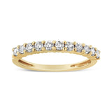 14K Yellow Gold Plated .925 Sterling Silver 1/2 cttw Shared Prong Set Brilliant Round-Cut Diamond 11 Stone Band Ring (J-K Color, SI1-SI2 Clarity)-0 thumbnail 1