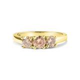10K Yellow Gold 1.00 Cttw Champagne Diamond 3-Stone Band Ring (J-K Color, I1-I2 Clarity)-0 thumbnail 1
