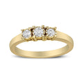 14K Yellow Gold Plated .925 Sterling Silver 1/4 Cttw Diamond 3 Stone Illusion Plate Ring (J-K Color, I1-I2 Clarity)-0