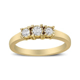 14K Yellow Gold Plated .925 Sterling Silver 1/4 Cttw Diamond 3 Stone Illusion Plate Ring (J-K Color, I1-I2 Clarity)-0 thumbnail 1