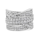 .925 Sterling Silver 2.00 Cttw Round-Cut Diamond Overlapping Bypass Band Ring (I-J Color, I2-I3 Clarity)-0 thumbnail 1
