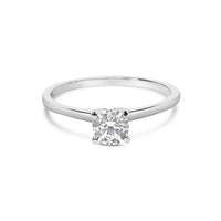 14K White Gold 1/2 Cttw Round Lab Grown Diamond 4 Prong Solitaire Engagement Ring (F-G Color, VS2-SI1 Clarity)