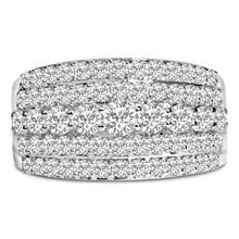 .925 Sterling Silver 2.00 Carat Lab Grown Diamond Multi Row Band Ring-0