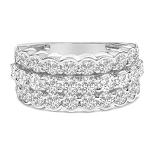 .925 Sterling Silver 3.0 Cttw Lab Grown Diamond 3 Row Band Ring (F-G Color, VS1-VS2 Clarity)-0