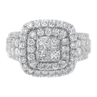 14KT White Gold Round and Princess Diamond Ring (2 1/4 cttw, H-I Color, SI1-SI2 Clarity)