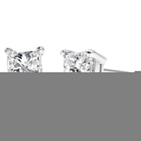 14K White Gold 3/8 Cttw Lab Grown Princess-Cut Diamond 4-Prong Solitaire Stud Earrings (VS1-VS2 Clarity, F-G Color)