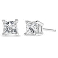 AGS Certified Princess-Cut Square Diamond 4-Prong Solitaire Stud Earrings in 14K Gold (L-M Color, I1-I2 Clarity)-0
