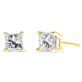 14K Yellow Gold 1.00 Cttw Princess-Cut Square Near Colorless Diamond Classic 4-Prong Solitaire Stud Earrings (J-K Color, I1-I2 Clarity)-0 thumbnail 1