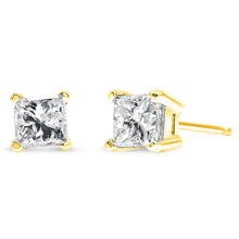 14K Yellow Gold 1/5 Cttw Princess-Cut Square Near Colorless Diamond Classic 4-Prong Solitaire Stud Earrings (I-J Color, I2-I3 Clarity)-0