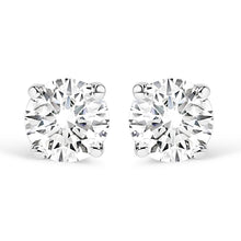 14K White Gold 1/3 Cttw Round Brilliant-Cut Near Colorless Diamond Classic 4-Prong Stud Earrings (J-K Color, I1-I2 Clarity)-0