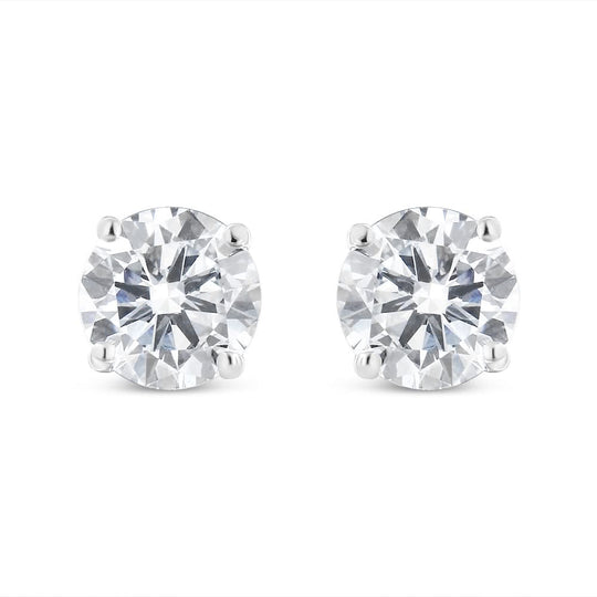 14K Gold 2.00 Cttw Lab Grown Round Brilliant-Cut Diamond Classic 4-Prong Stud Earrings with Screw Backs (F-G color, VVS2-VS1 Clarity)-0