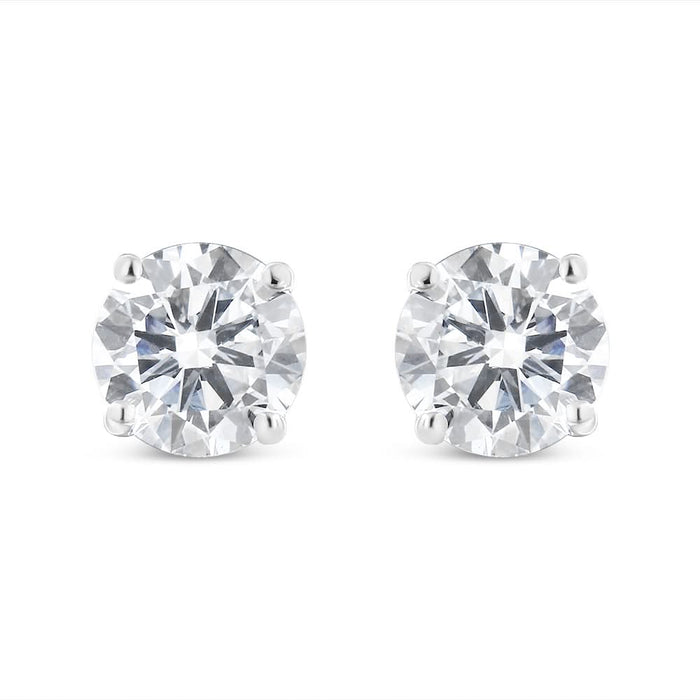 14K Gold 2.00 Cttw Lab Grown Round Brilliant-Cut Diamond Classic 4-Prong Stud Earrings with Screw Backs (F-G color, VVS2-VS1 Clarity)