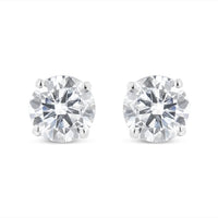 14K Gold 2.00 Cttw Lab Grown Round Brilliant-Cut Diamond Classic 4-Prong Stud Earrings with Screw Backs (F-G color, VVS2-VS1 Clarity)