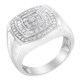 14K White Gold Men's Diamond Band Ring (1 cttw, H-I Color, SI1-I2 Clarity)-0 thumbnail 1