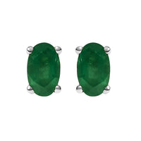 14K Gold Oval Cut Gemstone Birthstone 5x3 mm Stud Earrings