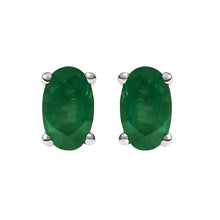 14K Gold Oval Cut Gemstone Birthstone 5x3 mm Stud Earrings-1