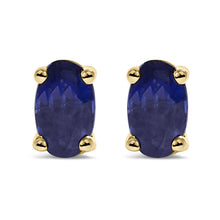 14K Gold Oval Cut Gemstone Birthstone 5x3 mm Stud Earrings-3