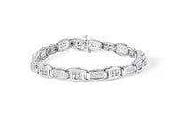 14K White Gold 2-1/2 Cttw Round-Brilliant & Baguette Cut Diamond 7