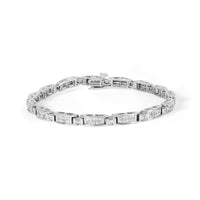 14K White Gold 2.0 Cttw Baguette and Princess-Cut Diamond Tennis Bracelet (H-I Color, SI1-SI2 Clarity) - 7