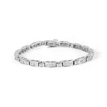 14K White Gold 2.0 Cttw Baguette and Princess-Cut Diamond Tennis Bracelet (H-I Color, SI1-SI2 Clarity) - 7"-0
